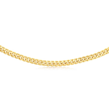 9ct Yellow Gold Superlight Hollow 250 Gauge Miami 60cm Chain