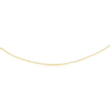 9ct Yellow Gold Hollow 42 Gauge Double Rope 45cm Chain