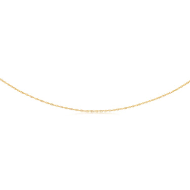 9ct Yellow Gold Hollow 42 Gauge Double Rope 55cm Chain