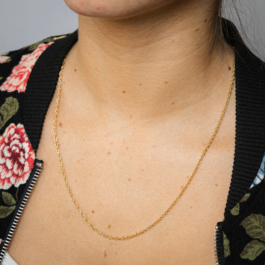 9ct Yellow Gold Hollow 42 Gauge Double Rope 55cm Chain