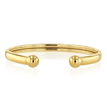9ct Yellow Gold Beads Flex Open Bangle