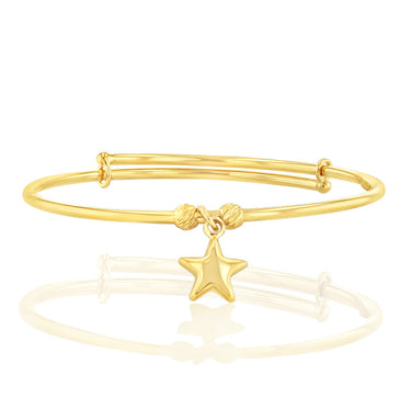 9ct Yellow Gold Star On Baby Bangle