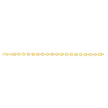 9ct Yellow Gold Link Chain Hollow 19cm Bracelet