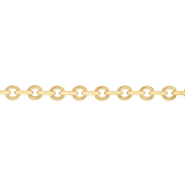 9ct Yellow Gold Link Chain Hollow 19cm Bracelet