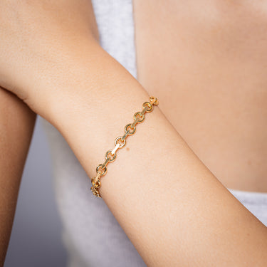 9ct Yellow Gold Link Chain Hollow 19cm Bracelet