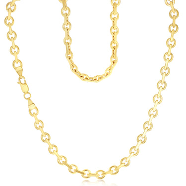 9ct Yellow Gold Link Chain Hollow 45cm Chain