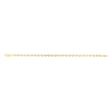 9ct Yellow Gold Link Chain Hollow 19cm Bracelet