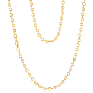 9ct Yellow Gold Link Chain Hollow 50cm Chain