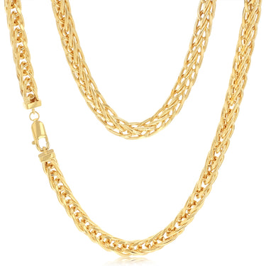 9ct Yellow Gold Diamond Cut Wheat Hollow 50cm Chain