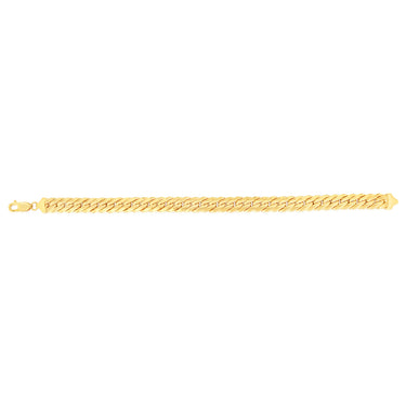 9ct Yellow Textured Herringbone Hollow Chain 21cm Bracelet