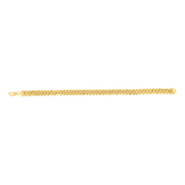 9ct Yellow Gold Textured Herringbone Hollow Chain 21cm Bracelet
