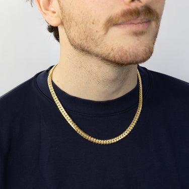 9ct Yellow Gold Textured Herringbone Hollow 50cm Chain