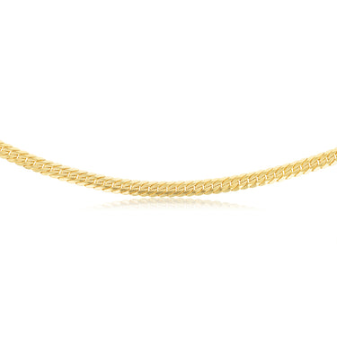 9ct Yellow Gold Textured Herringbone Hollow 55cm Chain
