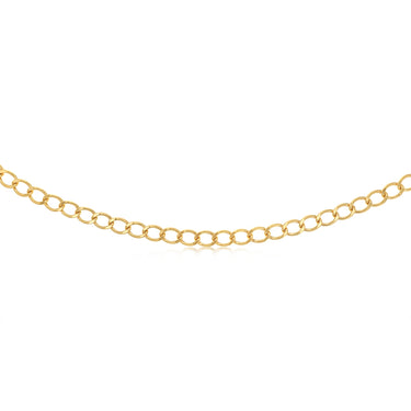 9ct Yellow Gold Diamond Cut Hollow 50cm Curb Chain