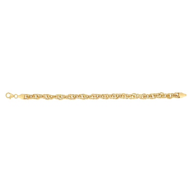 9ct Yellow Gold Rope Hollow 19cm Bracelet