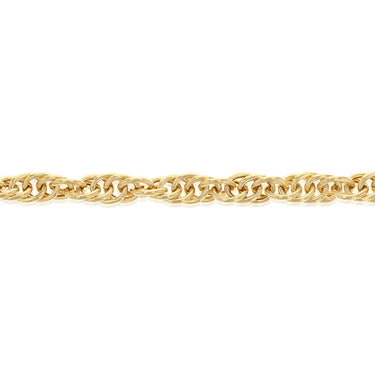 9ct Yellow Gold Rope Hollow 19cm Bracelet