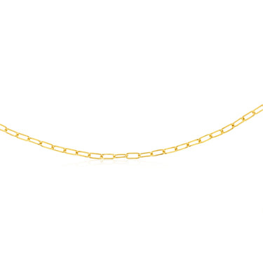 9ct Yellow Gold Paperclip Hollow 45cm Chain