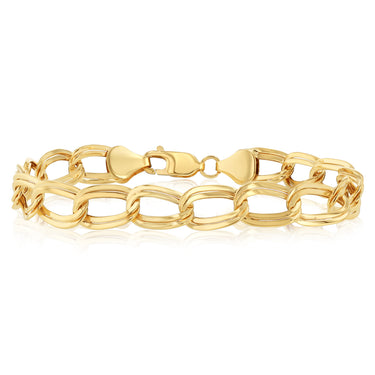 9ct Yellow Gold Hollow 19cm Curb Bracelet