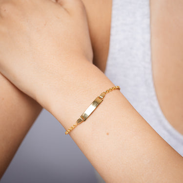 9ct Yellow Gold Baby ID Hollow 16cm Bracelet
