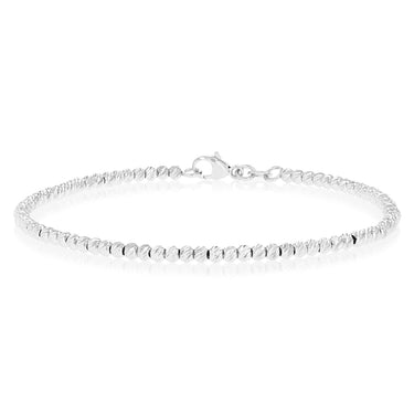 9ct White Gold Fancy Beads Bracelet