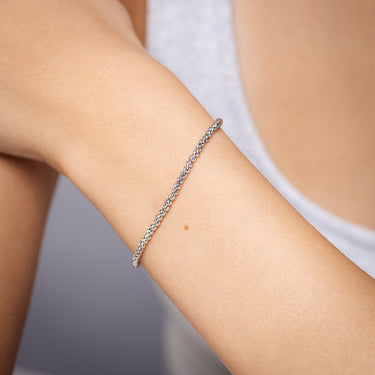 9ct White Gold Fancy Beads Bracelet