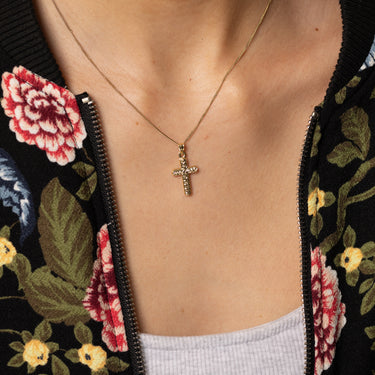 9ct Yellow Gold Textured Cross Pendant