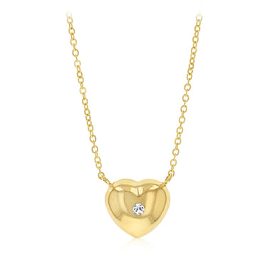 9ct Yellow Gold Polished Heart Pendant on Chain