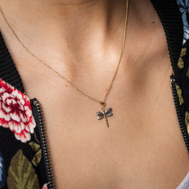 9ct Three Tone Dragonfly Pendant