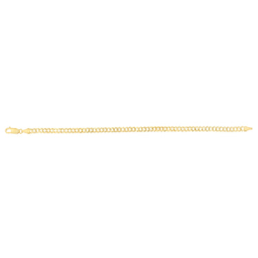 9ct Yellow Gold Curb Concave Lightweight 90 Gauge 19cm Bracelet