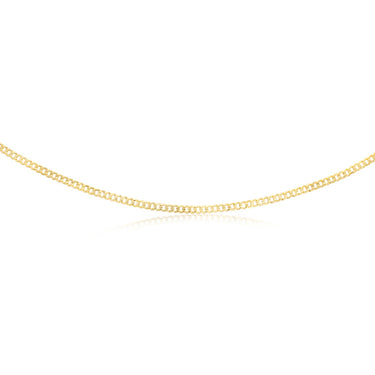 9ct Yellow Gold Curb Concave Lightweight 90 Gauge 50cm Chain