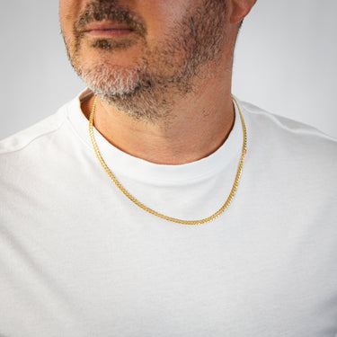 9ct Yellow Gold Curb Concave Lightweight 90 Gauge 50cm Chain