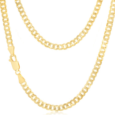 9ct Yellow Gold Curb Concave Lightweight 90 Gauge 55cm Chain
