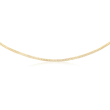 9ct Yellow Gold Curb Concave Lightweight 90 Gauge 55cm Chain