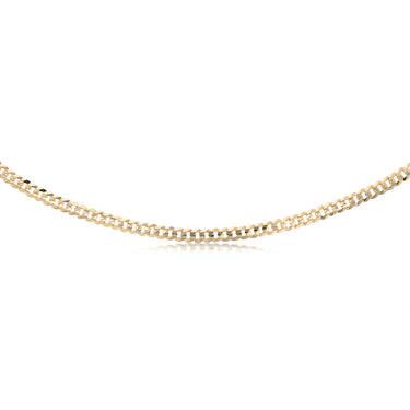 9ct Yellow Gold Curb Concave Lightweight 150 Gauge 55cm Chain