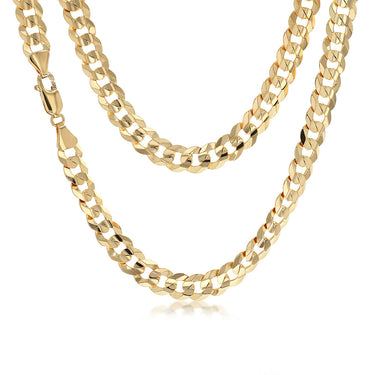 9ct Yellow Gold Curb Concave Lightweight 150 Gauge 60cm Chain