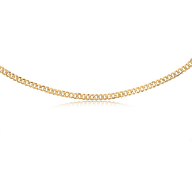 9ct Yellow Gold Curb Concave Lightweight 150 Gauge 60cm Chain