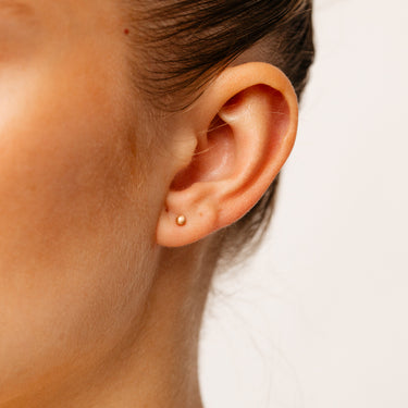 9ct Rose Gold 3mm Polished Ball Stud Earrings