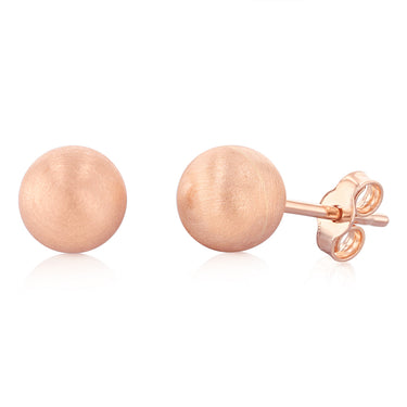 9ct Rose Gold 6mm Polished Ball Stud Earrings