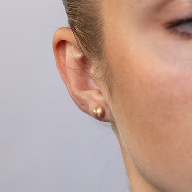 9ct Rose Gold 6mm Polished Ball Stud Earrings