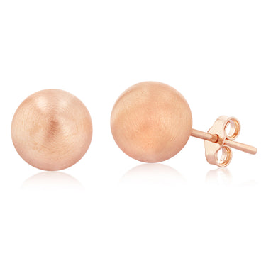 9ct Rose Gold 8mm Polished Ball Stud Earrings