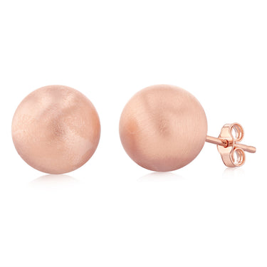 9ct Rose Gold 10mm Polished Ball Stud Earrings
