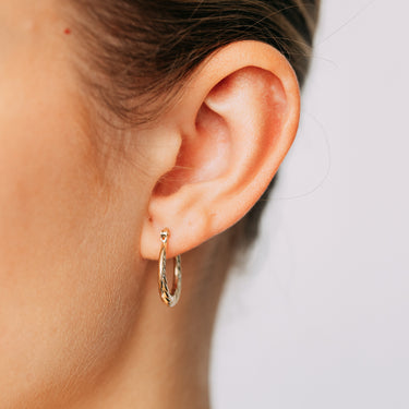 9ct Yellow Gold Twisted Creole Hoop Earrings