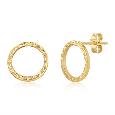 9ct Yellow Gold Twisted 8mm Sleeper Earrings