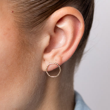 9ct Yellow Gold Hexagon 11mm Sleeper Earrings