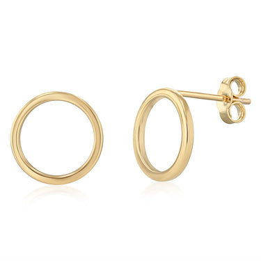 9ct Yellow Gold Plain 8mm Sleeper Earrings