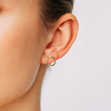 9ct Yellow Gold Plain 8mm Sleeper Earrings