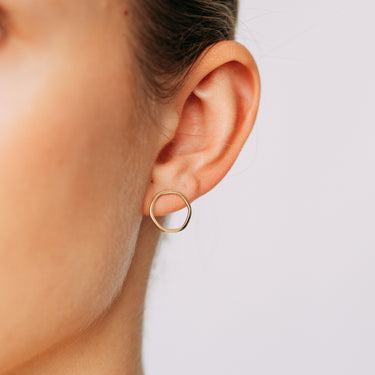 9ct Yellow Gold Plain Hexagon 11mm Sleeper Earrings