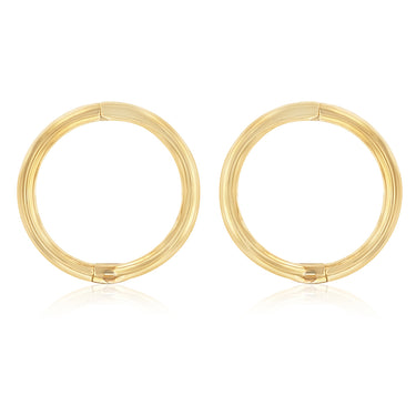 9ct Yellow Gold Plain 8mm Sleeper Earrings