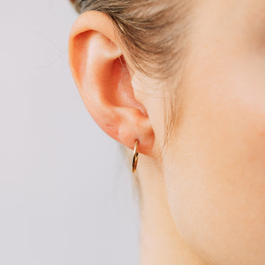 9ct Yellow Gold Plain 10mm Sleeper Earrings