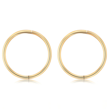 9ct Yellow Gold Plain 12mm Sleeper Earrings